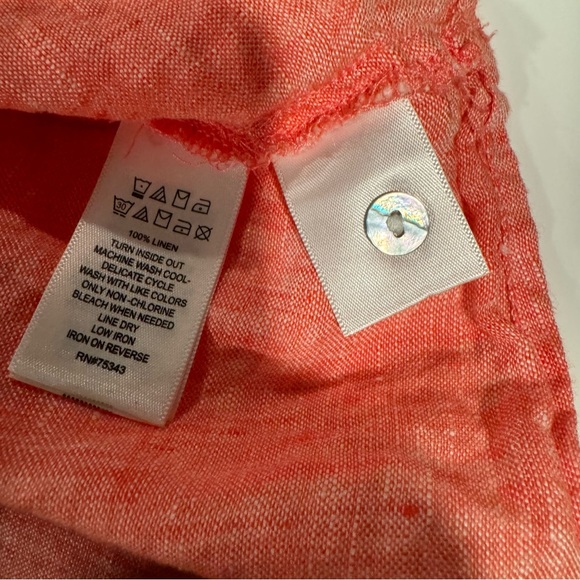 Tahari 100% Linen Roll Tab Sleeves Shirt Size 1X - Picture 6 of 7